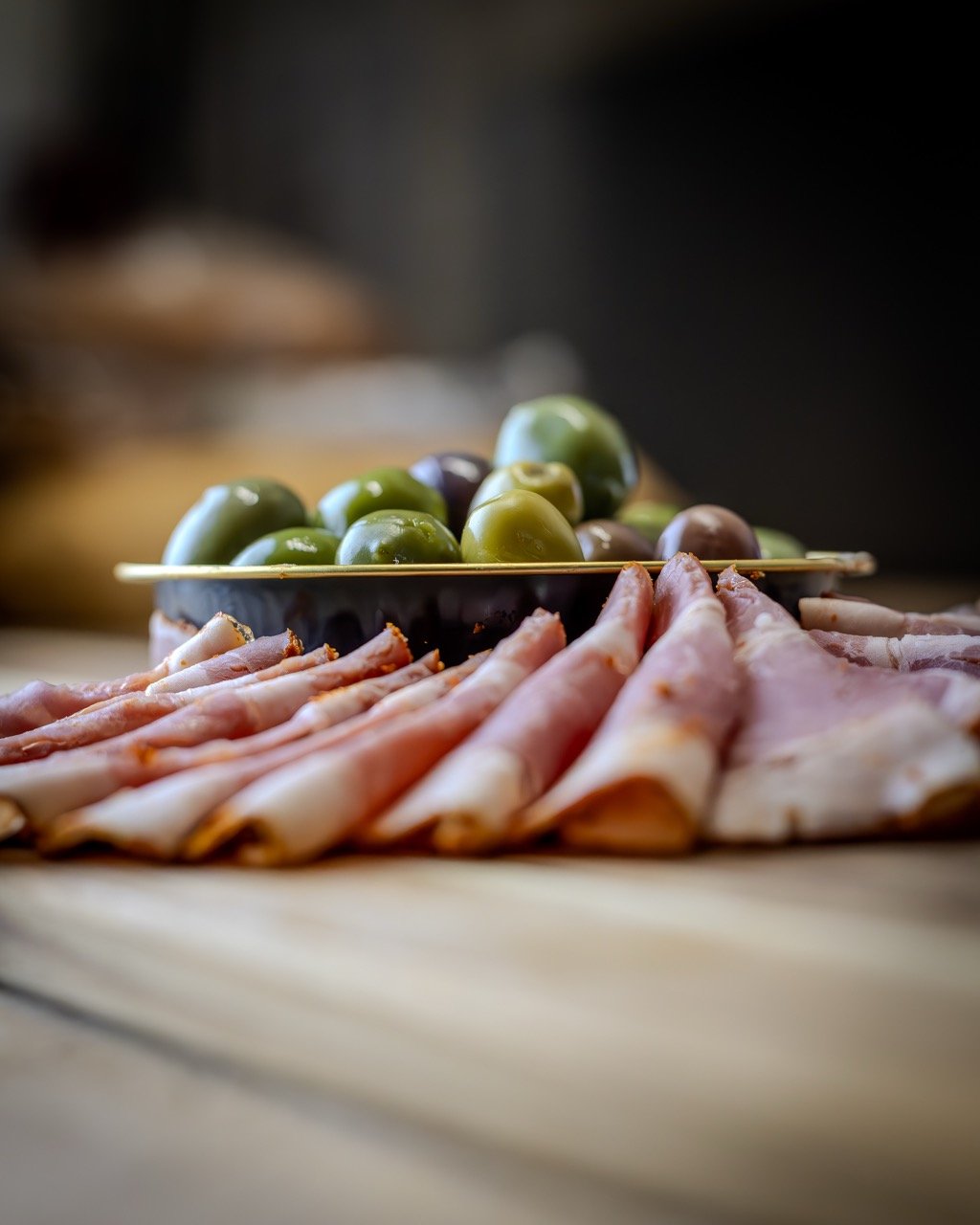 A gourmet charcuterie platter.